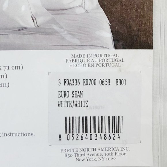 NEW Frette At Home Euro Pillow Sham in White - Picture 4 of 4